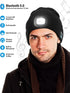 Bluetooth Beanie with Light, Unisex USB Rechargeable LED Headlamp Cap with Headphones, Built-in Speakers & Mic Winter Knitted Night Lighted Music ...