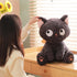 Cute Black Cat Stuffed Animal Toy, Kawaii Cat Plush Pillow, Black Cat Soft Plushies Throw Pillow for Kids Birthday Christma Halloween Day Gifts De...