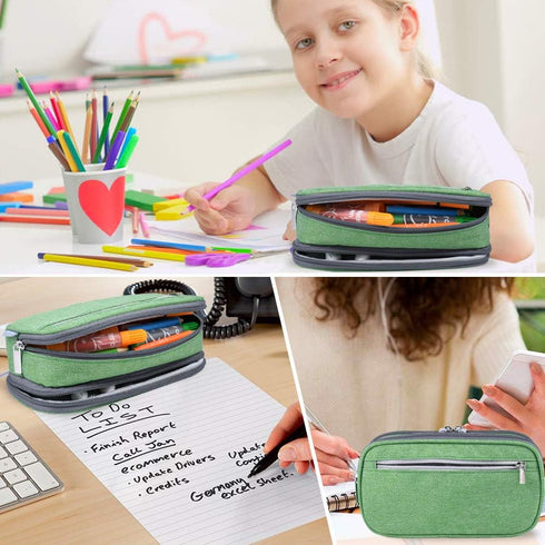 YONZONE Big Pencil Case Large Capacity Pencil Bag Pouch Pencil Pen Case Holder Marker with 3 Compartments for Office Desk Supplies Organizer Stora...