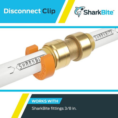 SharkBite 3/8 Inch Disconnect Clip for Push to Connect Brass Plumbing Fittings, U708A...