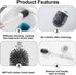 RV Toilet Bowl Brush and Holder, Ventilated Toilet Cleaner Brush with Long Handle and Flexible Bristles, Wall Mount for Motorhome Travel, Travel T...