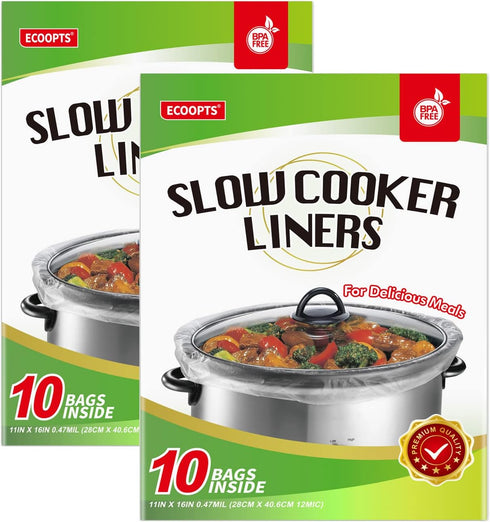 Slow Cooker Liners Disposable Cooking Bags Small Size Pot Liners Fit 1QT to 3QT Suitable for Oval & Round Pot (20)...