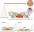 Koko Paper Co Thanksgiving Table Place Cards with Pumpkin and Fall Leaves | 50 Tent Style Dinner Setting Name Cards | Designed and Made in the U.S...