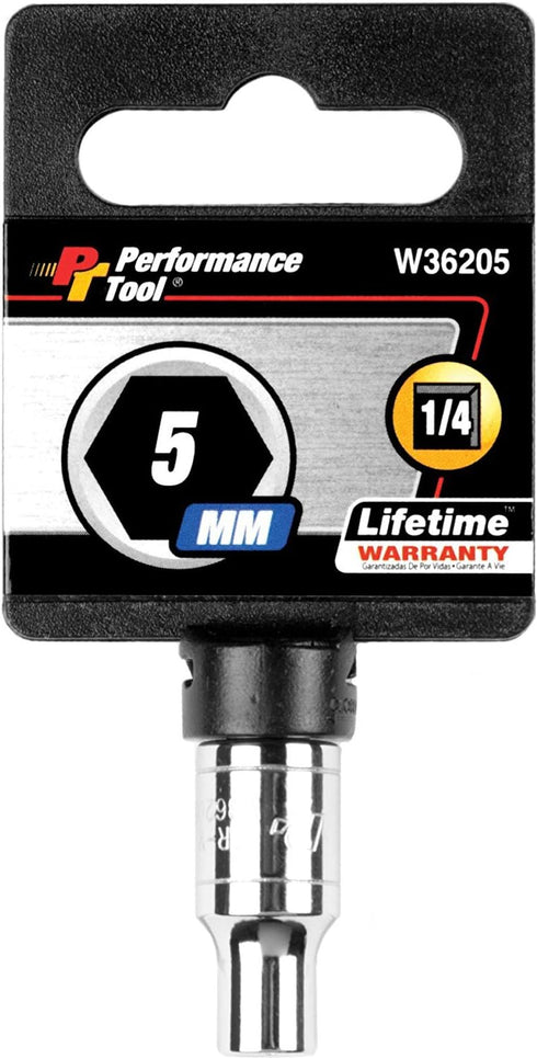 Performance Tool W36205 1/4-Inch Drive 5mm 6pt Socket...