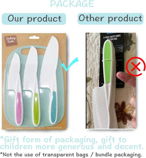 Kids Knife Set for Real Cooking, 4 Pieces Toddler Knife Set, Nylon Kitchen Baking Knife with Cutting Board, Firm Grip, Serrated Edges Kids Knives ...