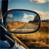Objects in Mirror are Closer Than They Appear Inspirational Quote Accessory Decal Rear View Mirror Cute Premium Vinyl Sticker 1.8 inch (White)...
