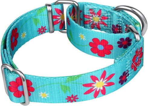 Puppy Dog Collar Floral Print Martingale Collar - No Pull Pet Collar, Heavy Duty Adjustable Dog Collar, Extra Small, Neck 8 Inch -11 Inch, Sun Flo...