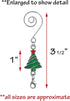 Ornament Hooks - Christmas Tree Shaped - S-Hook & Lobster Claw - Set of 12 - Enameled Trees with Red & Green Ornaments - Each Measures 3.5" L...