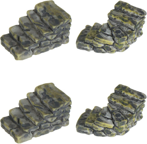4pcs Miniature Stone Stairs,2 Styles Resin Steps Landscape Decoration,Garden Sculptures Statues...