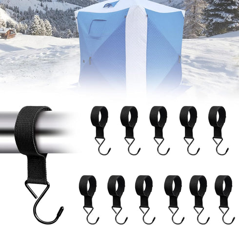 12Pcs Ice Fishing Shelter Coat Hooks, Heavy Duty Ice Fishing Shelters Hooks Accessory Hanger for Ice Fishing Tent, Outdoor Camping, Hunting Blinds...
