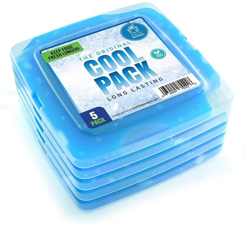 Healthy Packers Ice Pack for Lunch Box - 5 Ice Packs - Original Slim & Long-Lasting Freezer Packs for your Lunch or Cooler Bag...