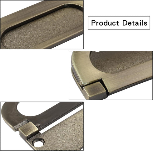 2 Pack Recessed Pull Ring Handles Bronze Hidden Recessed Type Drawer Mount Handle Deck Cabinet Flush Ring Sliding Door Pull Handle Recessed Furnit...