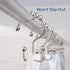 DAWNER Shower Curtain Hooks, Rust Proof Metal Easy Glide Double Rings, Stainless Steel Hangers for Bathroom Curtains, Set of 12, Brushed Nickel...