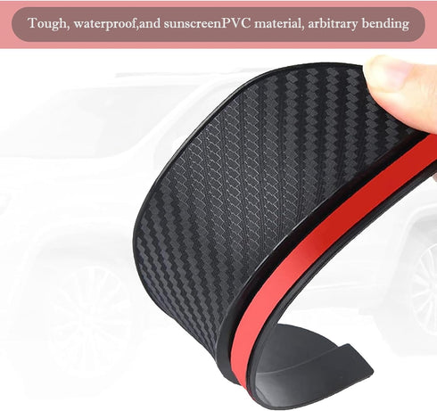 2 PCS Car Rearview Mirror Rain Brow, 6.85" x 2.28" Self-adhesive PVC Carbon Fiber Pattern Side Mirror Rain Shine Shield, Multifunctional Accessori...