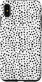iPhone XS Max Popular Dalmatian Pattern, White w Brush Stroke Black Spots Case...