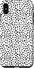 iPhone XS Max Popular Dalmatian Pattern, White w Brush Stroke Black Spots Case...