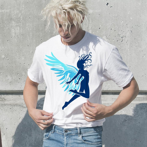 FINGERINSPIRE Woman with Wings Flying Painting Stencil 11.8x11.8 inch Woman with Wings Painting Template Flying Angel Stencil Character Theme Craf...