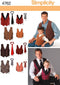 Simplicity 4762 Vest and Tie Sewing Pattern for Men and Boys, Size A (S-XL)...