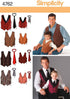 Simplicity 4762 Vest and Tie Sewing Pattern for Men and Boys, Size A (S-XL)...