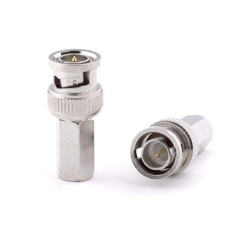RG59 Coaxial Cable Connector, Screw On (Twist On) - SDI, HD-SDI, CCTV, Security, Video Card, Camera, Solderless - RG59 - Pack of 10...