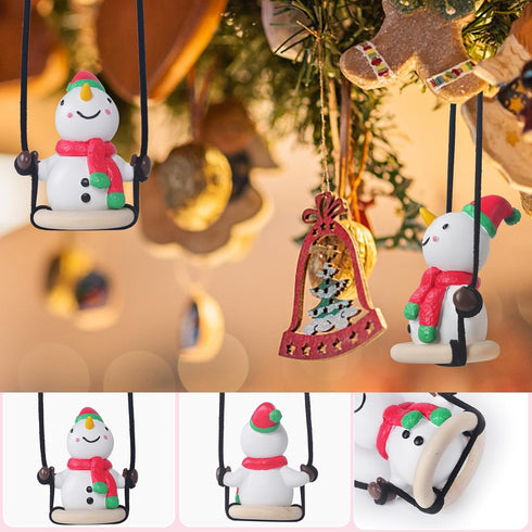 Cute Car Mirror Hanging Accessories, Plaster Funny Swinging Snowman for Cool Rear View Mirror Accessories Car Ornament for Teens & Men Women Gifts...