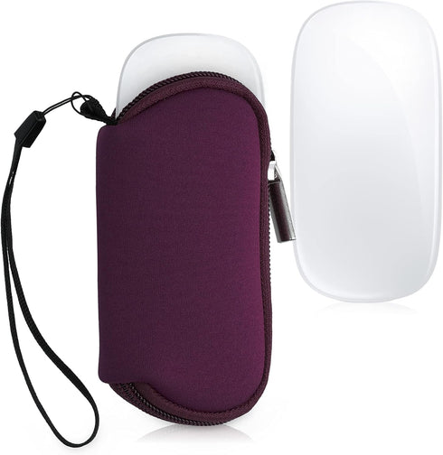 kwmobile Neoprene Case Compatible with Apple Magic Mouse 1/2 - Case for Mouse Soft Pouch Carry Bag - Berry...