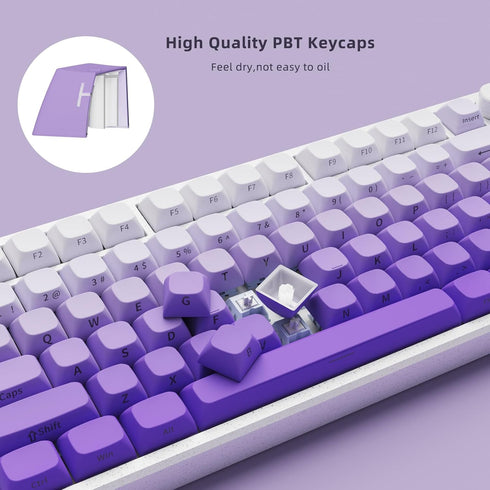 Side Printed Keycap Set - Gradient 136 Key, Double Shot Shine Through Custom Keycaps, Custom Keyboard Keycaps Set, OEM Cherry MX Mechanical Keyboa...