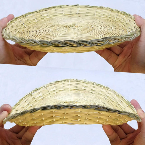 BB HOME, ZHONGER BHO Hand Weave Bamboo Paper Plate Holder 10in Set of 4 for Picnic Home Party and Daily Dinning...