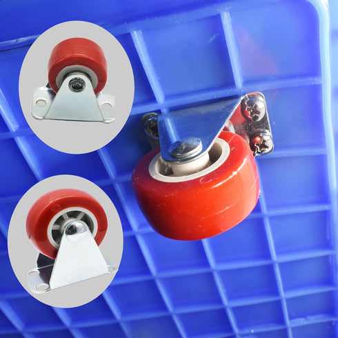 1.5 inch Rigid No-Swivel Plate Hard Rubber Caster Wheels for Furniture and Workbench 6 Packs(Free Screws)...