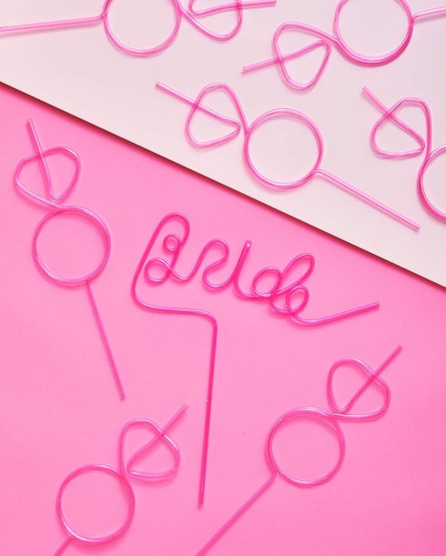 xo, Fetti Bachelorette Party XL Pink Bride + Diamond Ring Straw Set - 8 Pieces | Bridal Shower + Party Decorations | Bride to Be Gift...