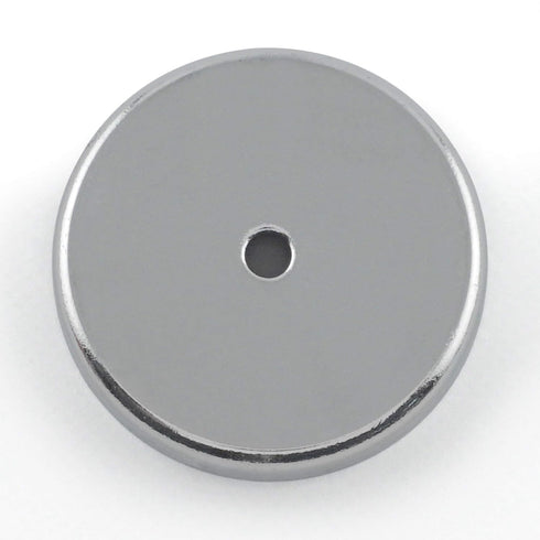 Master Magnetics Ceramic Round Base Magnet - 1.21" Diameter, 0.180" Thick, 0.133" Center Hole, 11 lb. Pull, Nickle Plated, Pack of 12, RB20CCERX12...