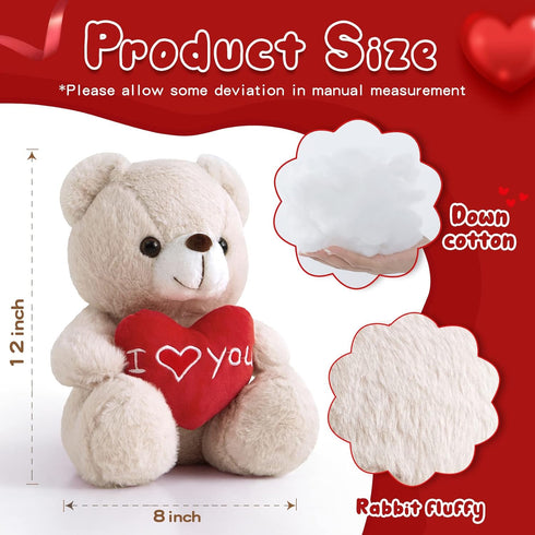I Love You Teddy Bear for Girlfriend Stuffed Animals Cute Stuffed Teddy Bears for Girls Stuffed Bear Plush Toys Brown Teddy Bear Stuffed Animal Pl...