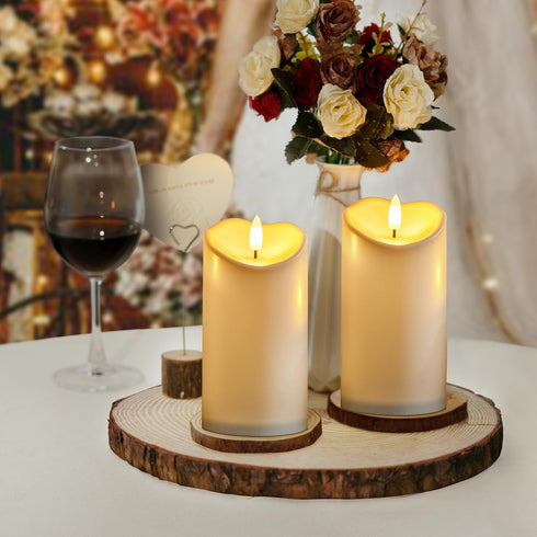 Amagic Outdoor Waterproof Flameless Candles, Flickering LED Candles, Battery Operated Candles with Remote and Timers, Ivory Plastic, 3” x 6” Set o...