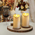 Amagic Outdoor Waterproof Flameless Candles, Flickering LED Candles, Battery Operated Candles with Remote and Timers, Ivory Plastic, 3” x 6” Set o...