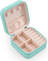 Small Travel Jewelry Boxes, Portable Jewelry Organizer Display Storage boxes for earrings, rings, necklaces, jewelry boxes for women. (Blue 1pcs)....