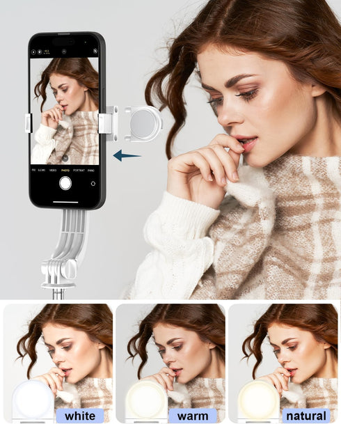 55" Phone Tripod & Selfie Stick,Cell Phone Tripods Stand with Wireless Remote,Phone Holder with Detachable Light, for iPhone 14 13 12 pro Xr X 8Pl...