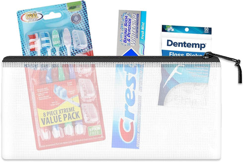 Oral Care Traveling Kit for Family - Bundle with Travel Toothbrush, Floss, Toothpaste, and More for Kids and Adults | TSA Friendly Toothbrush Set...