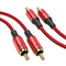 MOSWAG RCA Stereo Cable,2RCA Male to 2RCA Male Stereo Auxiliary Audio Cable Subwoofer Cable 3.28ft/1M, 24K Gold Plated Nylon Braided for Home Thea...