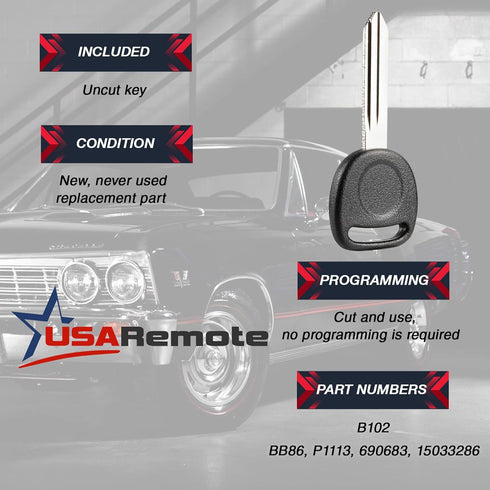 fits 2001 2002 Key Fob Remote Cadillac Escalade / Chevy Avalanche S10 Silverado Suburban Tahoe / GMC Sierra Sonoma Yukon (15042968)...