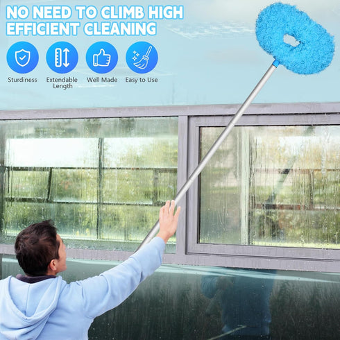 Eunice Ceiling Fan Duster with Extension Pole, Adjustable and Removable Fan Cleaner Blade for High Ceiling, Fan Cleaner for Window Door Furniture ...