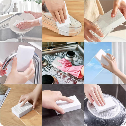 Magic Sponge Eraser,10 Pack 2X Density Extra Thick Melamine Sponge,Household Extra Large Cleaning Pads?Melamine Foam, No Scratches Cleaning Sponge...