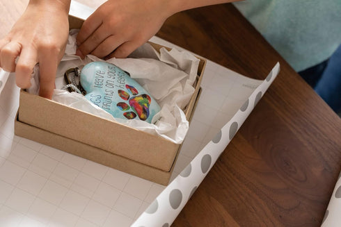 DEMDACO Dogs Leave Paw Prints On Your Heart Rainbow Sky Blue 4 x 3 Heart Shaped Resin Keepsake Art Hearts Decoration with Key and Tassel...