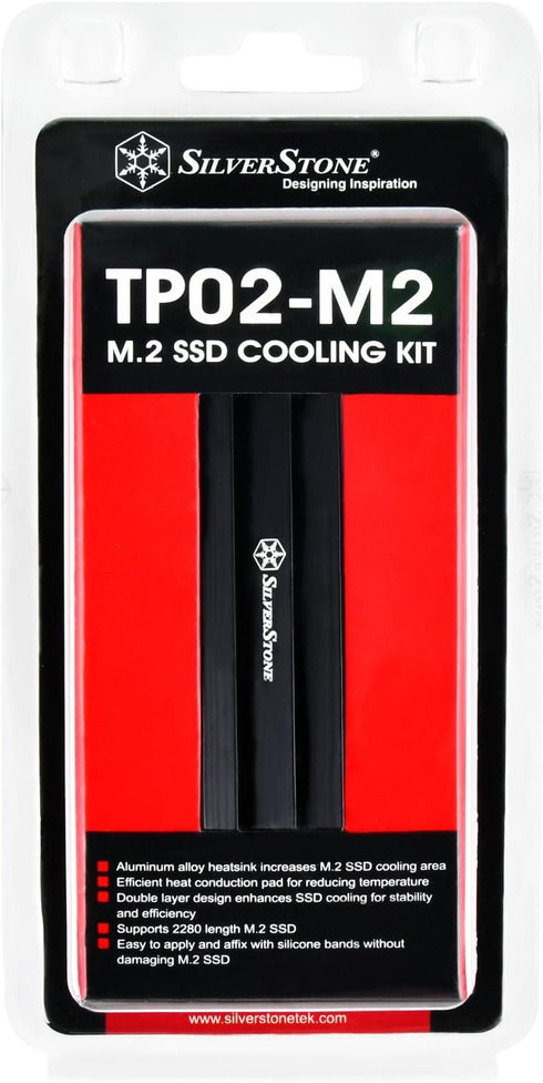 SilverStone Technology Aluminum Alloy Heatsink with Multiple Thermal Pads for PCIE NVME M.2 or SATA M.2 TP02-M2...