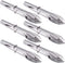 Mini Stainless Steel Food Tongs with Silding Rings 7-Inch - Set of 6 - Small Clam Shell Service Tongs for Serving Appetizers, Desserts, Salads, Ba...