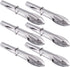 Mini Stainless Steel Food Tongs with Silding Rings 7-Inch - Set of 6 - Small Clam Shell Service Tongs for Serving Appetizers, Desserts, Salads, Ba...