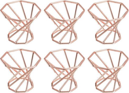 PATIKIL Air Plant Holder, 6 Pack Tillandsia Pot Base Container Metal Air Plant Rack Indoor Planter Stands for Home, Rose Gold...