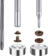 100 Set Snap Fasteners Leather Snaps Button Kit Press Studs with 4 Pieces Fixing Tools, 12.5 mm in Diameter...