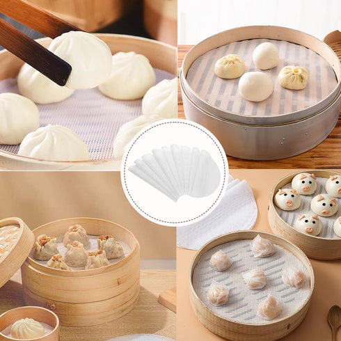 10 Pcs 10 inch Non-stick Silicone Steamer Mesh Mat, Reusable Bamboo Steamer Liner Pad, Round Silicone Steamer Liners, Dim Sum Mesh Round Dumplings...