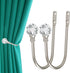 Curtain Holdback, 2pcs Wall Mounted Drapery Tiebacks with Clear Crystal Ball, Heavy Duty Metal Decorative Window Drapery Curtain Holder Curtain Ho...