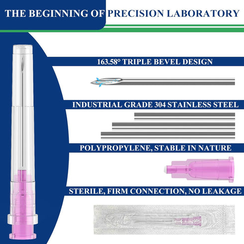 100Pcs 18G 1.5 Inch (38MM) Luer Lock Needle Scientific Lab Tools for Measuring, Refilling Ink, Industrial and Crafts Individually Packed...